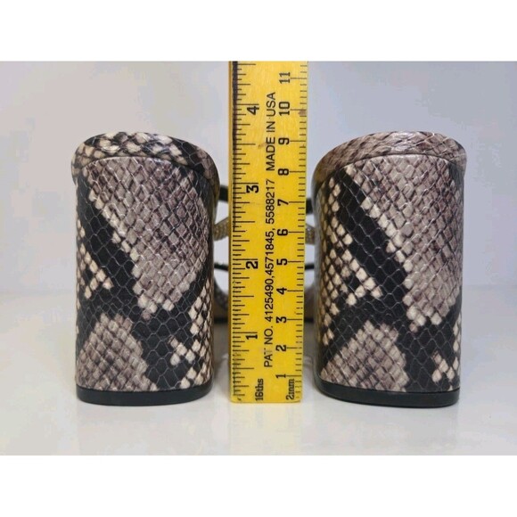 VINCE CAMUTO 8.5 Magaly Sandal Snakeskin Block Heels Rhinestone Double Strap NWT - Picture 3 of 8